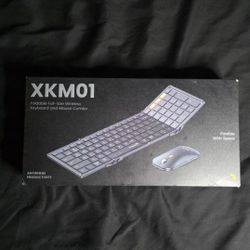ProtoArc XKM01 Foldable Full-Size Portable Wireless Keyboard Mouse Combo - Black