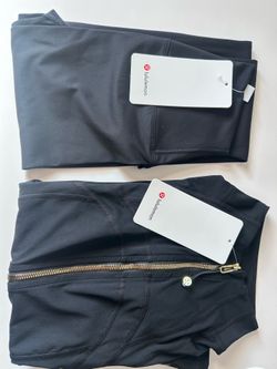 Lululemon Black Full Zip Jacket and Leggings Set