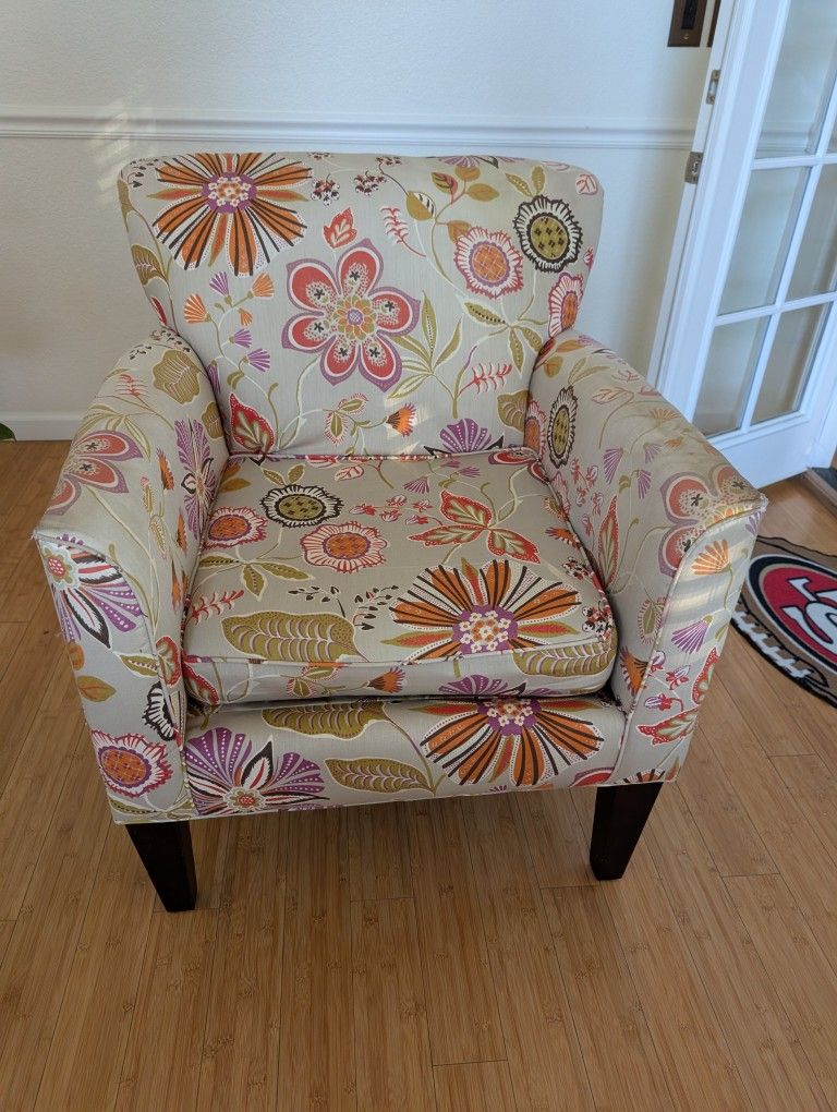 Floral Pattern Accent Chair