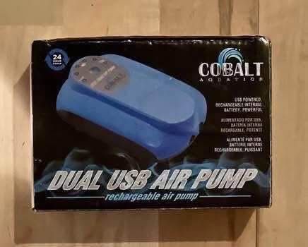 Cobalt Dual Rechargeable USB Air Pump For Aquarium