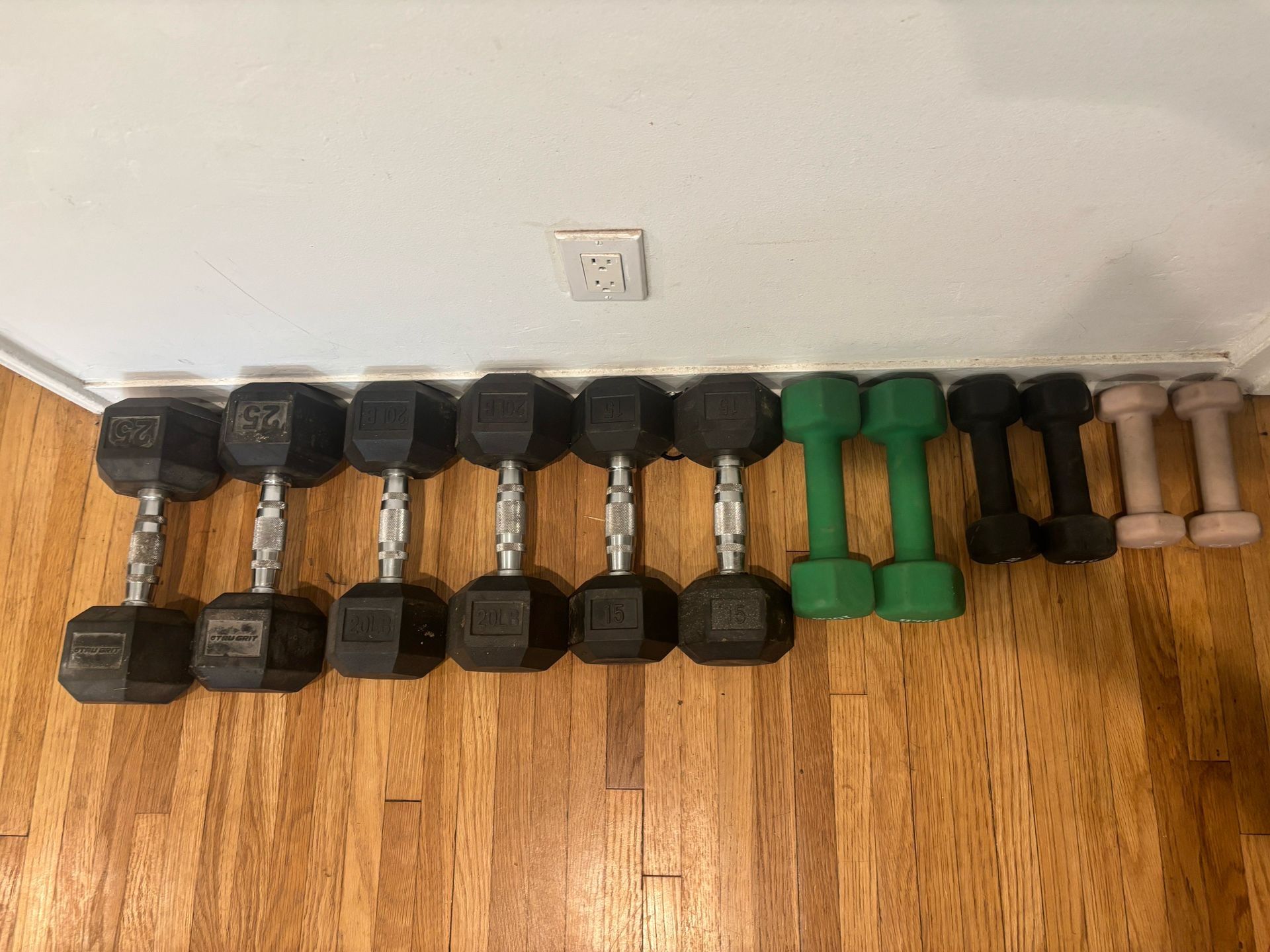 Dumbbells - 25, 20, 15, 10, 5, 3lb Sets