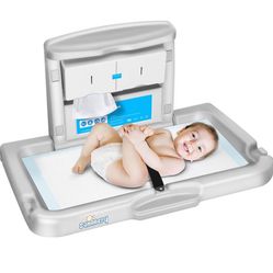  Commercial Baby Changing Station,Wall Mounted Baby Changing Station with Safety Strap,Wall Mounted Changing Table for Commercial Bathroom, Baby Chang