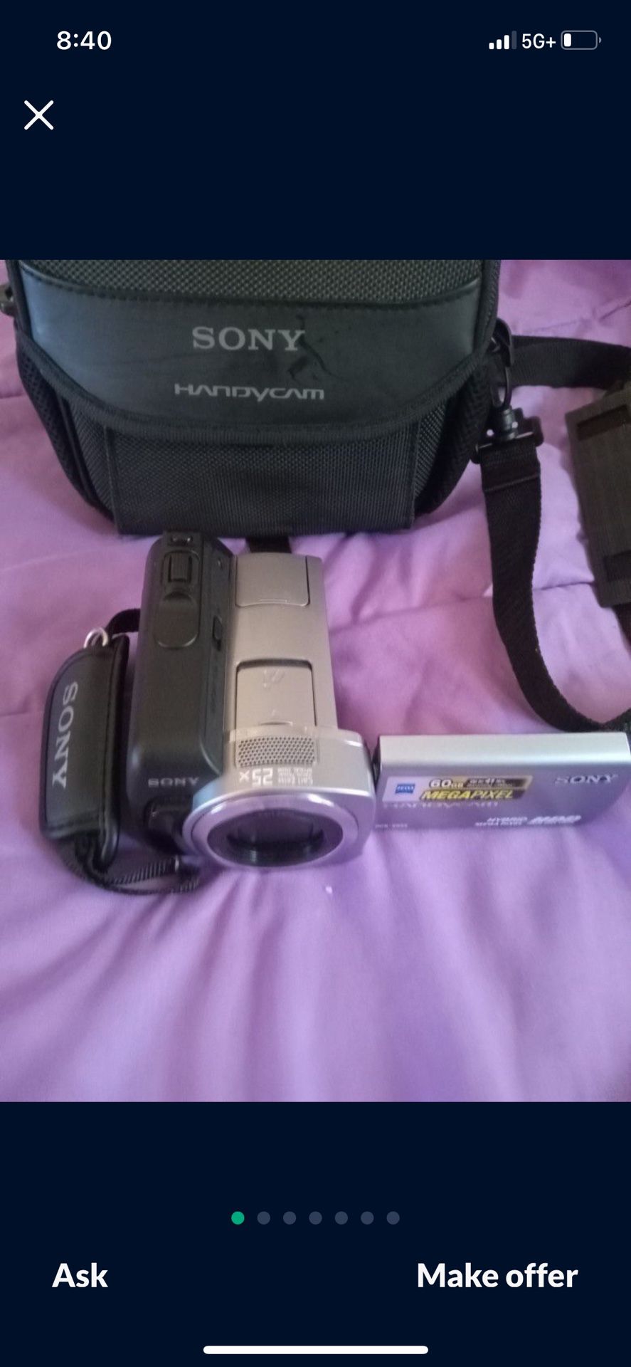 Sony Camera With Camera Bag