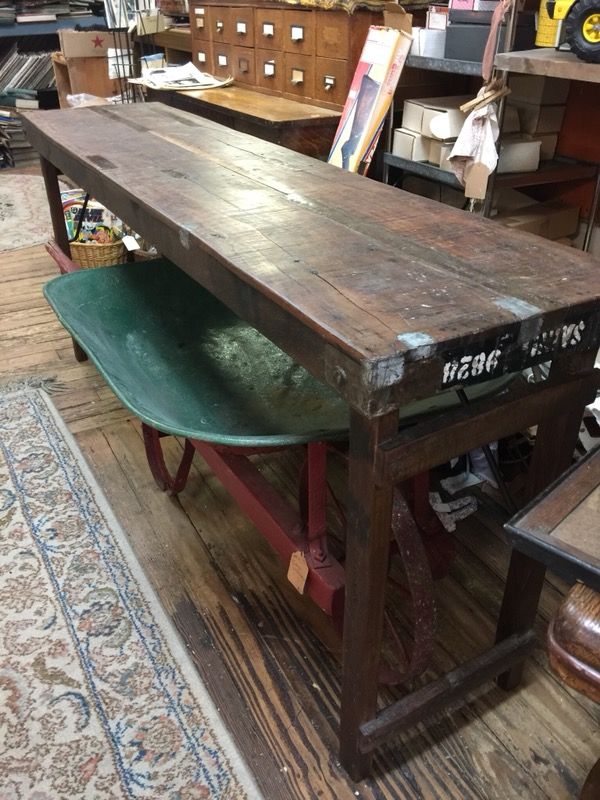 Rustic table made with reclaimed vintage/antique wood from Indian wedding table. AWESOME!!