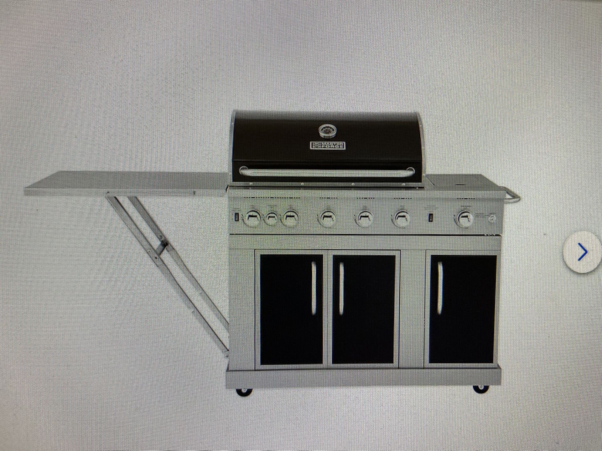 MasterForge 5-burner gas grill rotisserie side sear