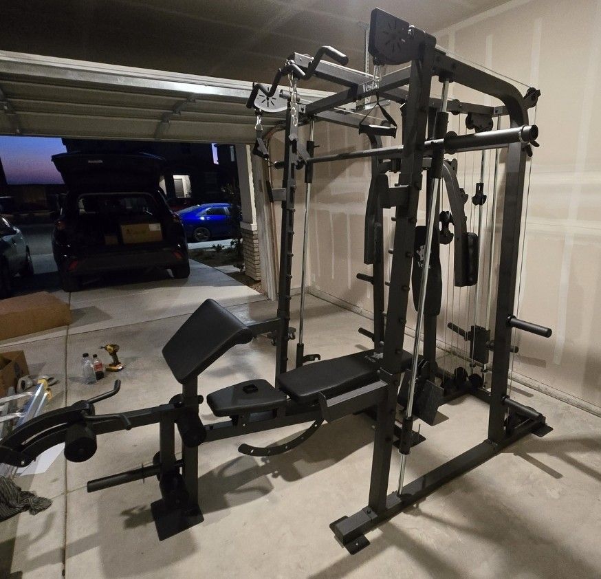 Smith Machine 2001 | Multi-Use Adj Bench | Gym Equipment | Fitness | Squat Rack | Excercise |🔴WEIGHTS AND BARBELL SOLD SEPARATELY 🔴 FREE DELIVERY 🚚