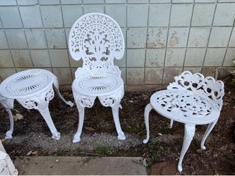 Vintage Rod Iron Chair and Tables - Please Read Details