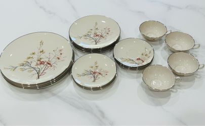 20 Pc Vintage Fleetwood China Set for 4 -FLE1 Multicolor Branches