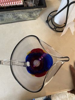 Curtea Sticlarului Hand Made Hand Painted Pitcher With Gold Flakes