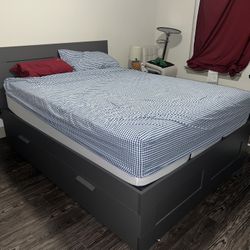 high queen bed frame with headboard