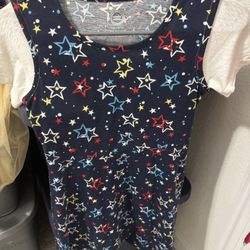 Girl Navy Blue Dress 10/12 Large Size 