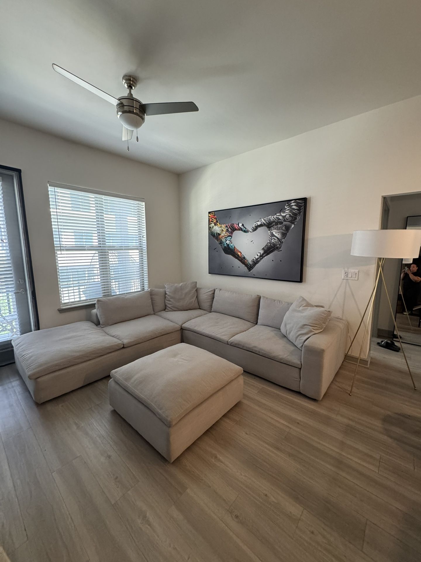 Living Room Sectional w Ottoman