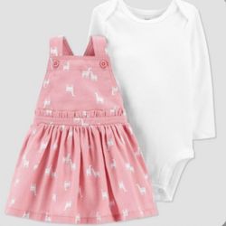 Baby Girls' Giraffe Top Bottom Set - Just One You" made by carter's Pink 3M