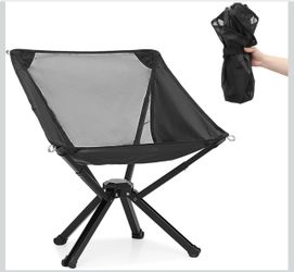 MADOG Camping Chair , Lightweight Portable Folding Camping Compact Outdoor Beach Camp Foldable Backpacking Chair with Straps to Bind for Hiking Lawn P