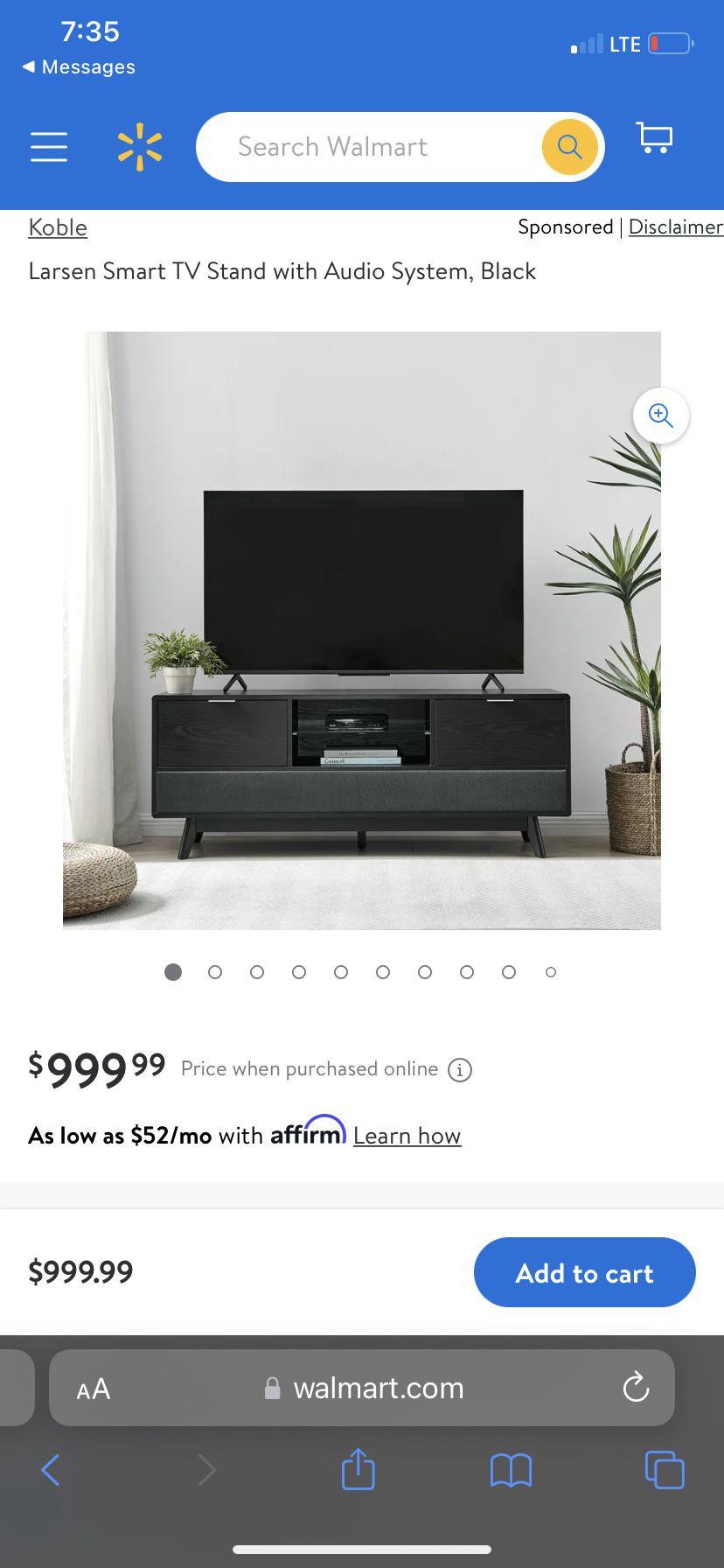 Larsen Smart Tv Stand With Bluetooth Speakers USB And Wireless Charging