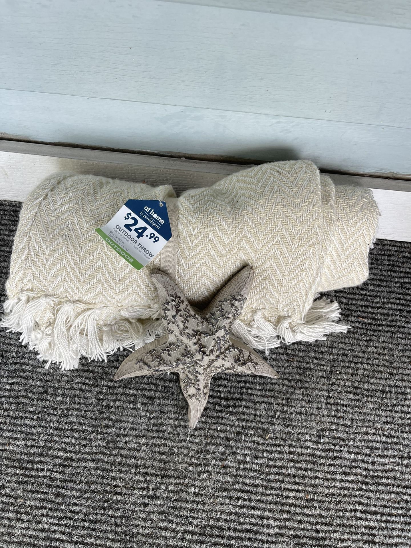 Outdoor Throw Blanket decor and sea shell