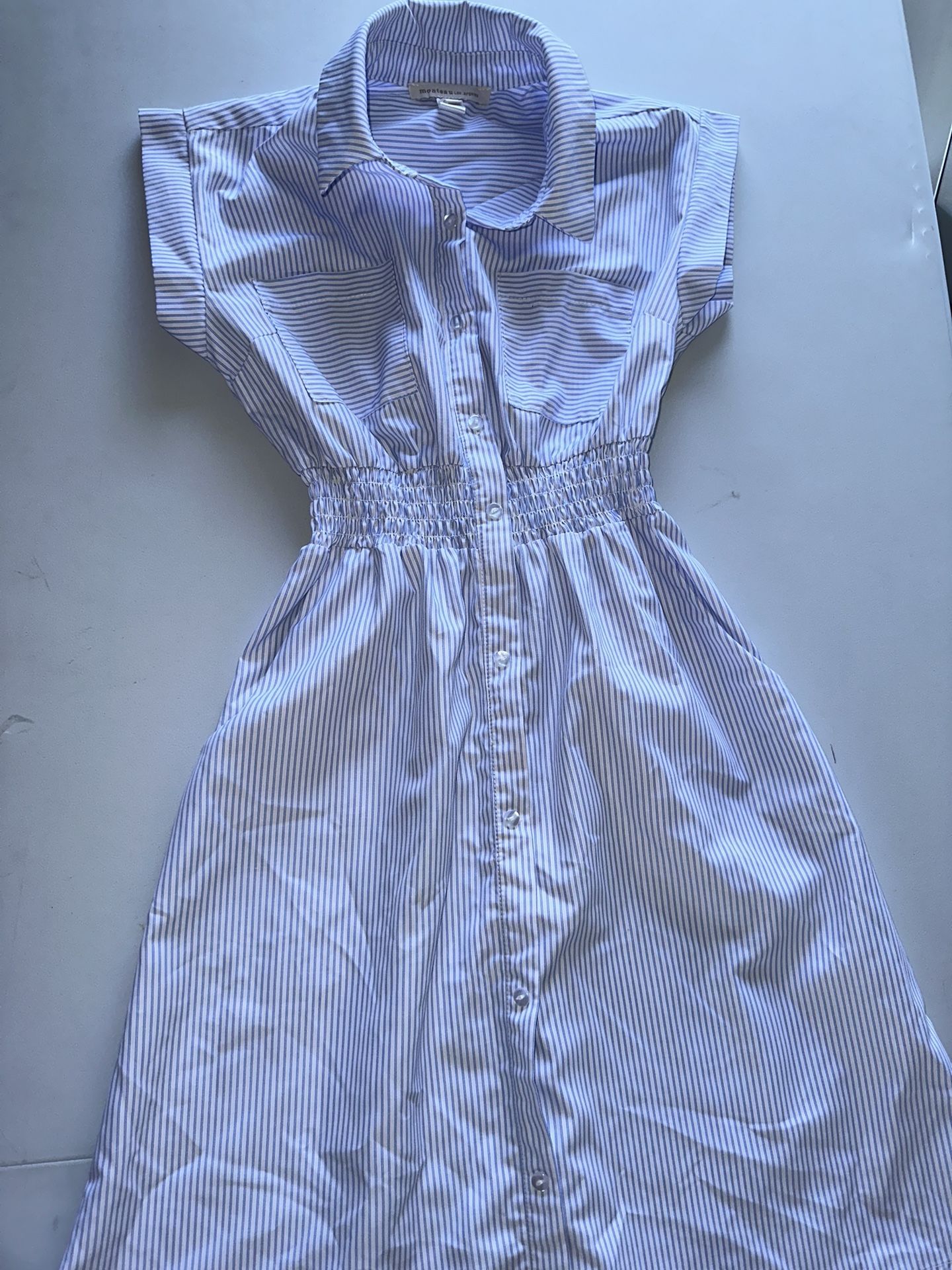 Monteau Blue Smocked Midi Dress