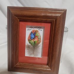 Tiny framed hand painted feathers