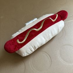 Hot Dog Toss Pillow 6.5" x 16”