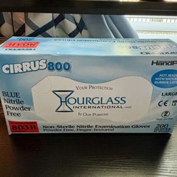 Blue Nitrile Gloves (2 Boxes, 200 Each) – Large, Powder Free