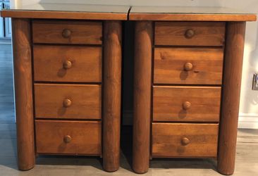 Handcrafted Log Wood Dressers or Sidetables