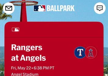 Texas Rangers Vs Los Angeles Angels - 4 Tix W/Preferred Parking