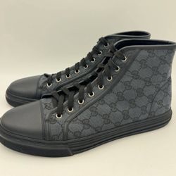 Black Gucci GG High Logo Print 426188-KQWM-0948 Size 10.5