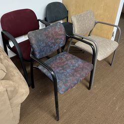 4 Waiting Room, Conference, Reception, Office Accent Chair. $15ea. 22”Wx20”D Came from office clean out with ceiling getting worked on. Could use a va