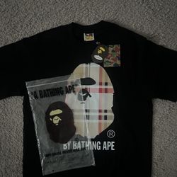 Bape x Burberry black tee size L