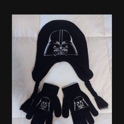 Kids Star Wars/ Darth Vader Hat And Gloves