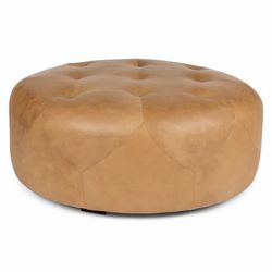 Tan Leather Ottoman