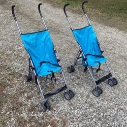 2 Cosco Blue Umbrella Strollers