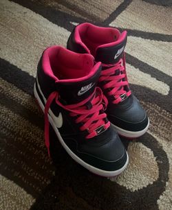 Nike Air Prestige 3 High 407363-016 Womens Size 8 High Tops Black & Bright Pink