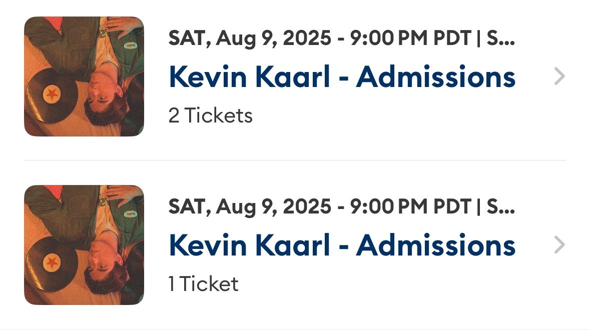 Kevin Kaarl Tickets