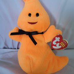 TY Beanie Babies Haunt the Orange Ghost Halloween 2011 Plush Stuffed Toy 7''