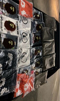 Bape, essentials, denim tears, hellstar