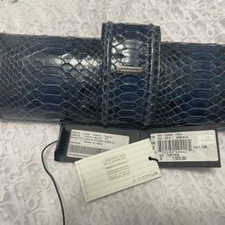 Giorgio Armani Dark Blue Python Clutch Purse