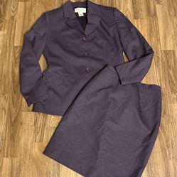 Petite Sophisticate Purple Blazer Skirt suit Set