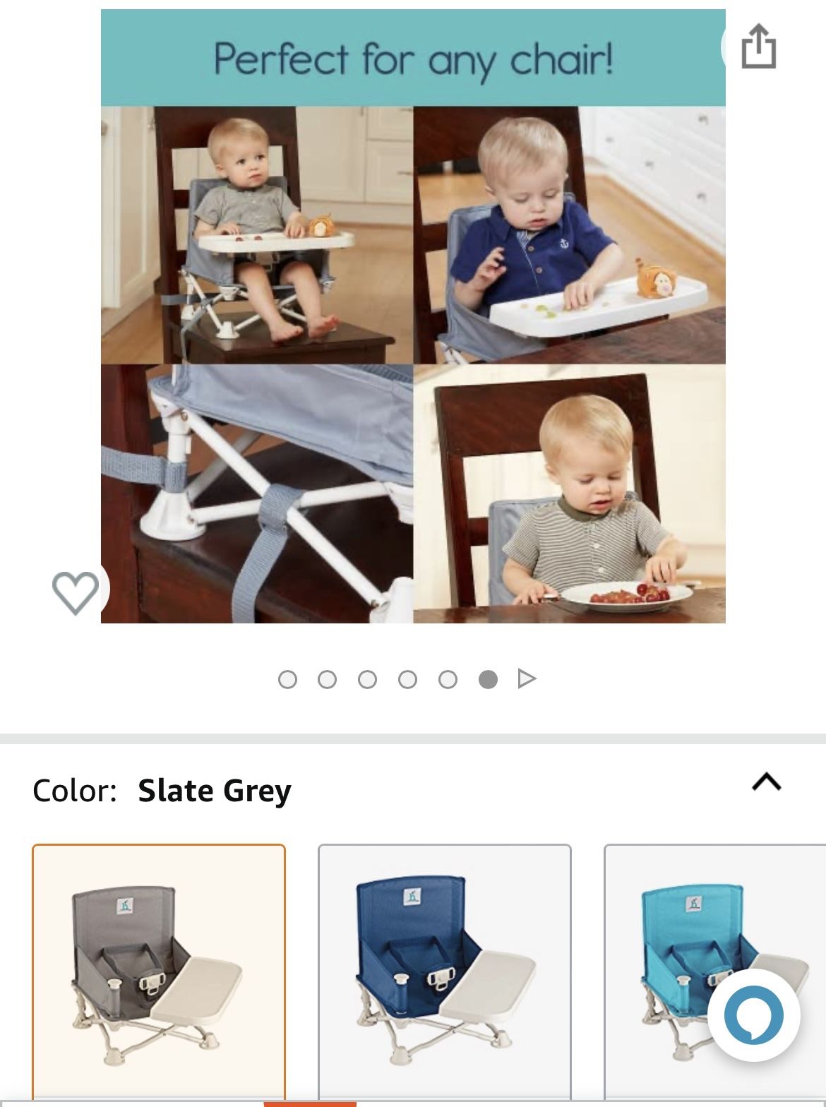 Hiccapop Travel portable booster Seat / Chair With Tray- grey
