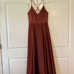 David’s Bridal Cinnamon Satin Dress - Size 12