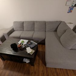 L-shape Sectional couch sofa with storage leg rest