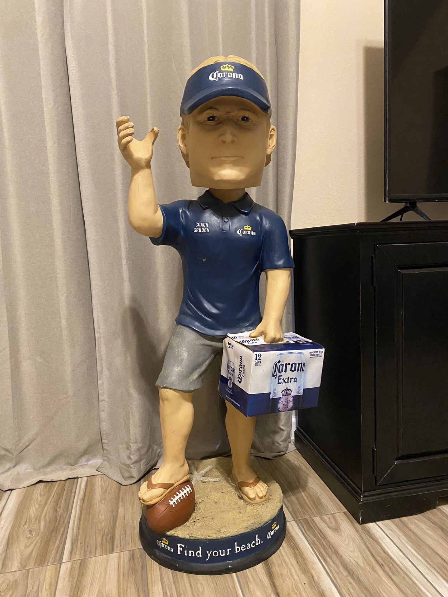 Coach Gruden Corona Giant Bobble Head Statue