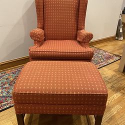 Vintage Chair With Ottoman 