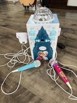 Disney Frozen Karaoke Machine With CD, Mics and Disco Lights