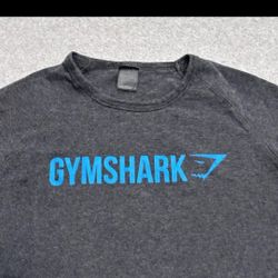 Gymshark Mens Charcoal Gray Training Short Sleeve Shirt Size M Medium Stretch Gym Run