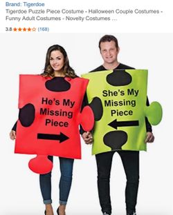 Puzzle Piece Couples Halloween Costume Set