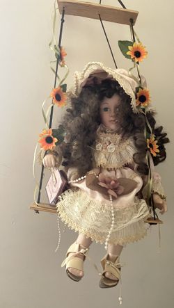 Porcelain Sunflower Hanging Doll 