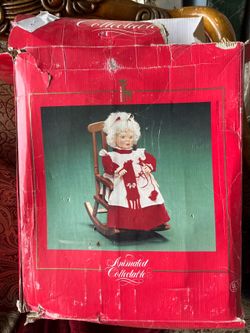 Animated Collectible Grandma Doll in Rocking Chair w/ Original Box