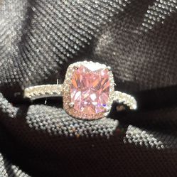 Pink stone promise / engagement/ anniversary / friendship/ wedding ring