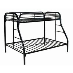 Brand New Metal Full/Twin Bunk Bed With 10” Plush Mattress (Free Delivery)